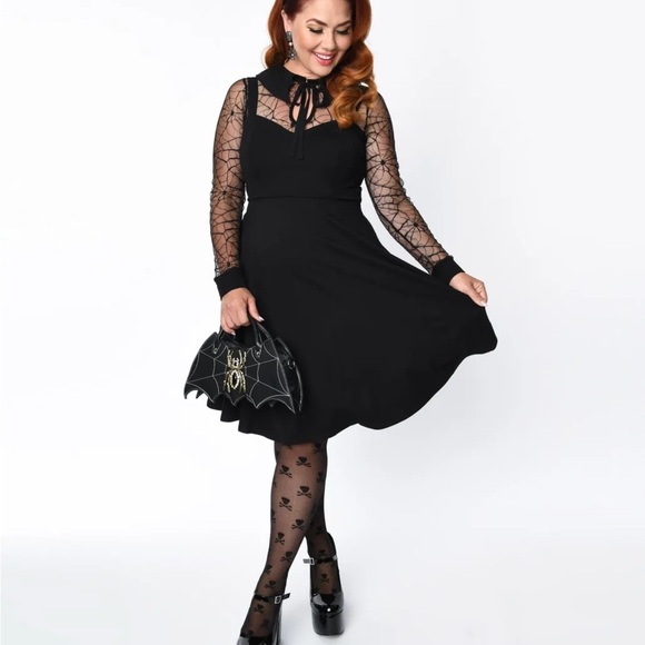 Unique Vintage Dresses & Skirts - Voodoo vixen black spiderweb dress XL